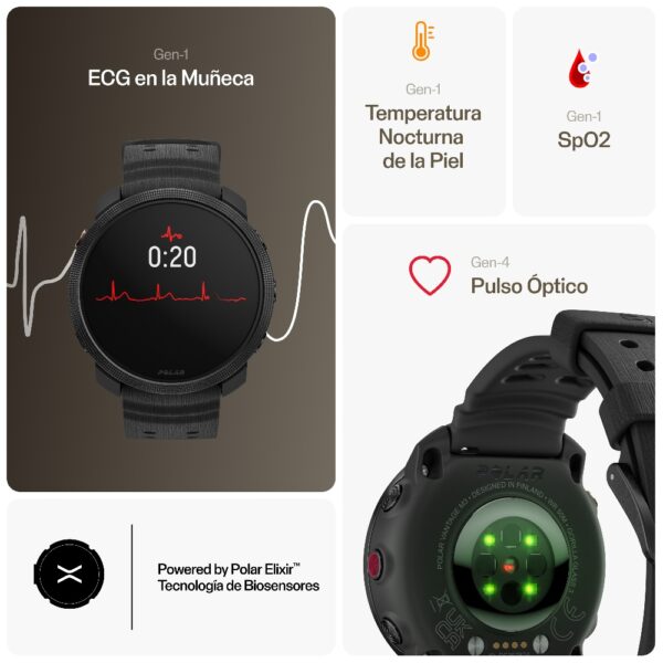 POLAR VANTAGE M3, Night Black - Imagen 5